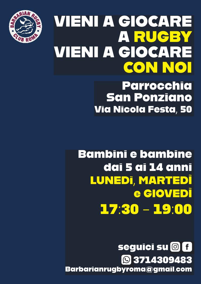 Locandina Barbarian Rugby Roma