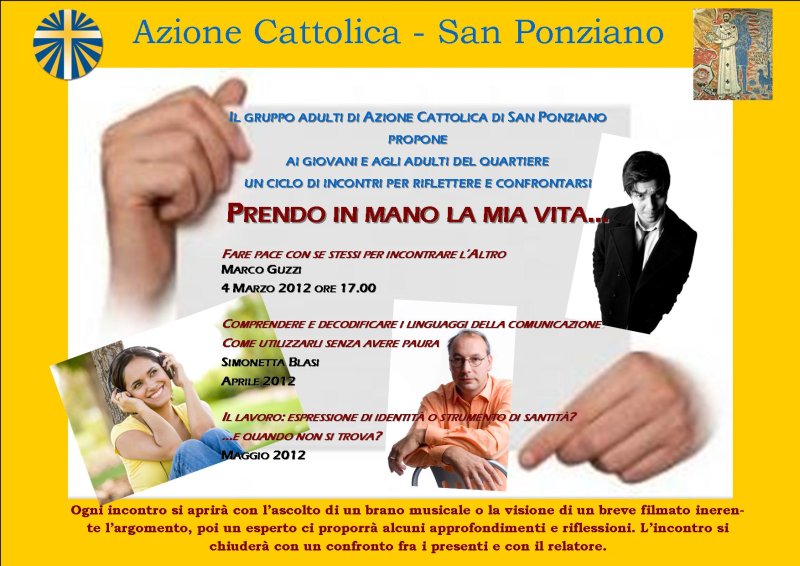 locandina conferenze prendo in mano la mia vita 